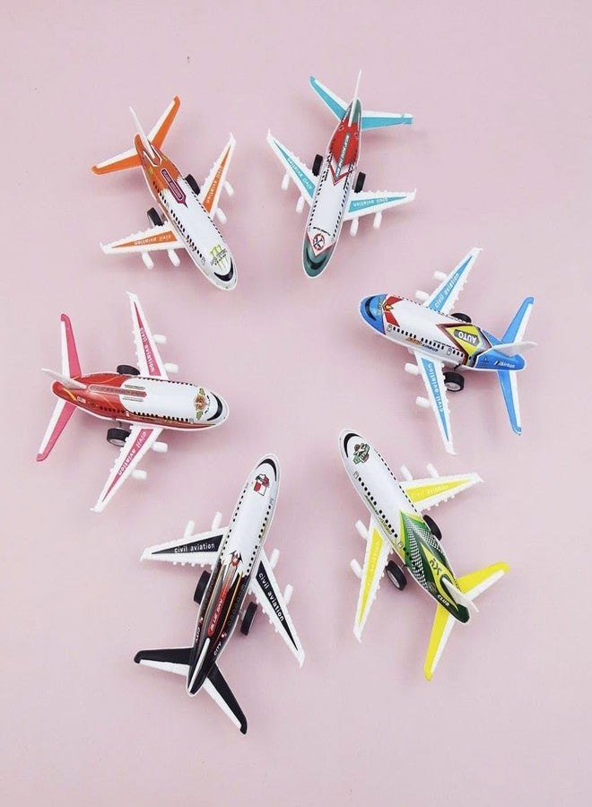 KITMEER Mini Metal Airplane Set for Kids | Push and Go Unbrekable Friction Powered Airplane Model Set Toys | Ideal Gift Or Return Gifts for Kids - Multicolor Pack of 6 - Image 4